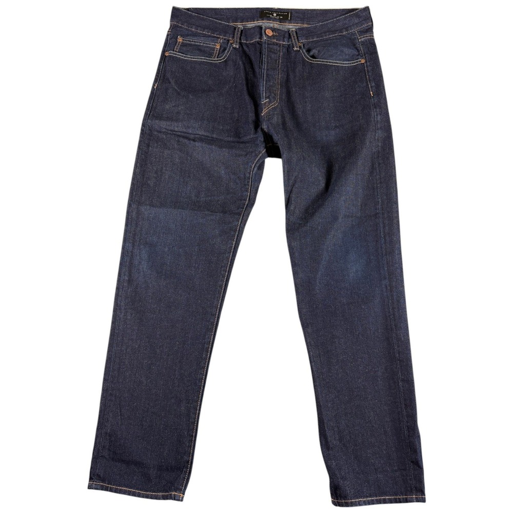 Zara Man Jeans Mens 36 Blue Dark Wash Premium Straight Heritage Workwear